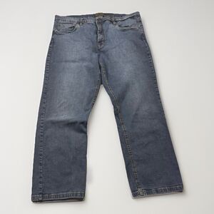 Urban Star Estilo Straight Leg Jeans Men’s 42x30 Med Wash Stretch Thick Stitch